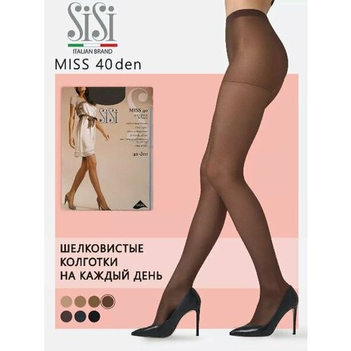 Колготки Sisi Miss, 40 den, размер L/4, коричневый колготки sisi 8 den с ластовицей с шортиками размер 2 коричневый