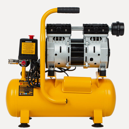 Изображение товара Компрессор Denzel DLS650/10 58021, 650 Вт, 120 л/мин, ресивер 10 л, безмасляный, малошумный Denzel 4 .