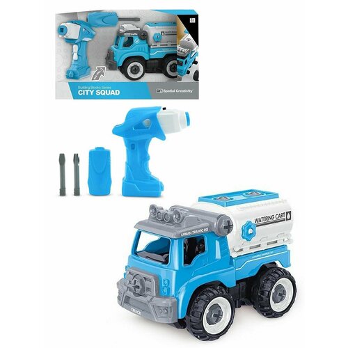 фото Конструктор грузовой автомобиль watering cart на р/у 33 детали (звук), lm8053-yz-1 leimengtoys