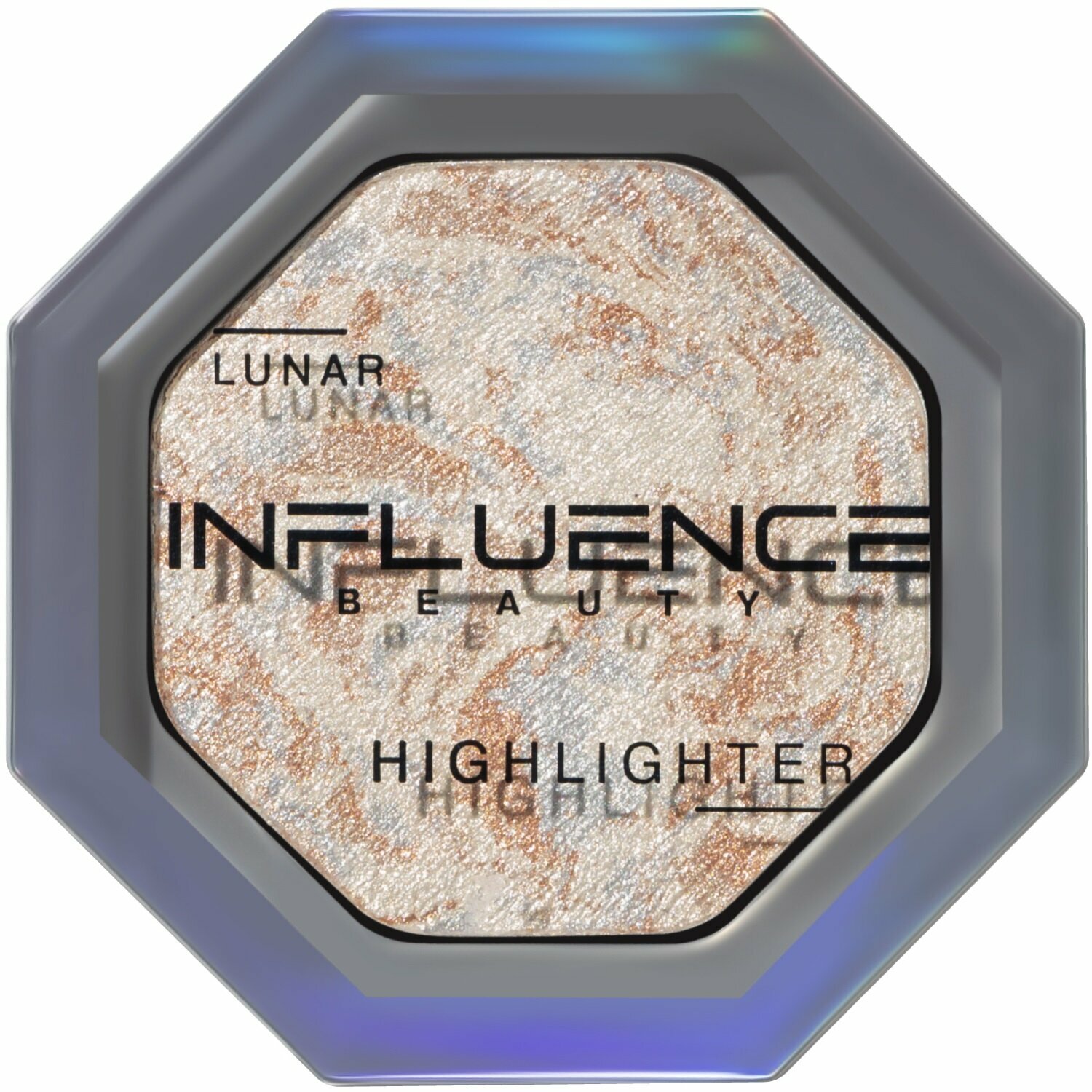 Хайлайтер INFLUENCE BEAUTY LUNAR с сияющими частицами, эффект деликатного сияния, серебряный, 4,8г