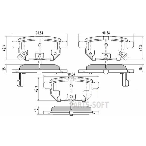 BARNETT TY108 Комплект задних тормозных колодок, дисковый тормоз