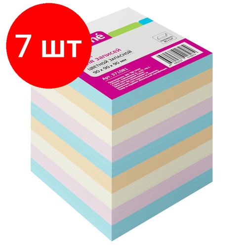 Комплект 7 штук, Блок для записей ATTACHE запасной 9х9х9 разноцветный 80 г комплект 7 штук блок для записей attache запасной 9х9х9 разноцветный 80 г