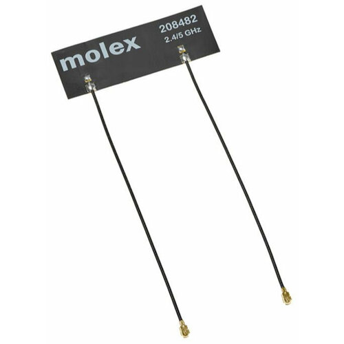 Molex Wi-Fi 6E Flex Cabled 2x2 MIMO Antenna Wi-Fi 6 MIMO 2*2 антенна (2.4/5/6 ГГц), FPCB на клейком основании, кабель 0.15m, U.FL разъём 208482-0150 208482-0150