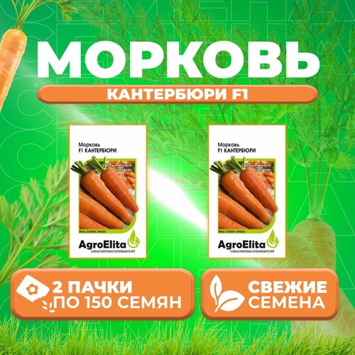 Морковь Кантербюри F1, 150шт, AgroElita, Bejo (2 уп)