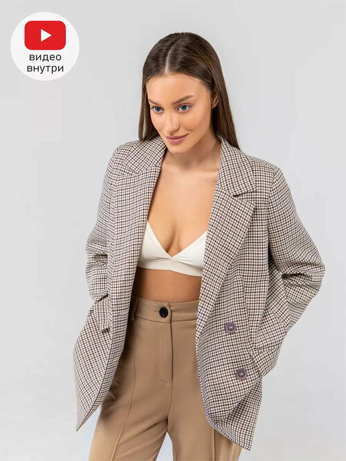 Пиджак AnyMalls, размер XL, белый, коричневый