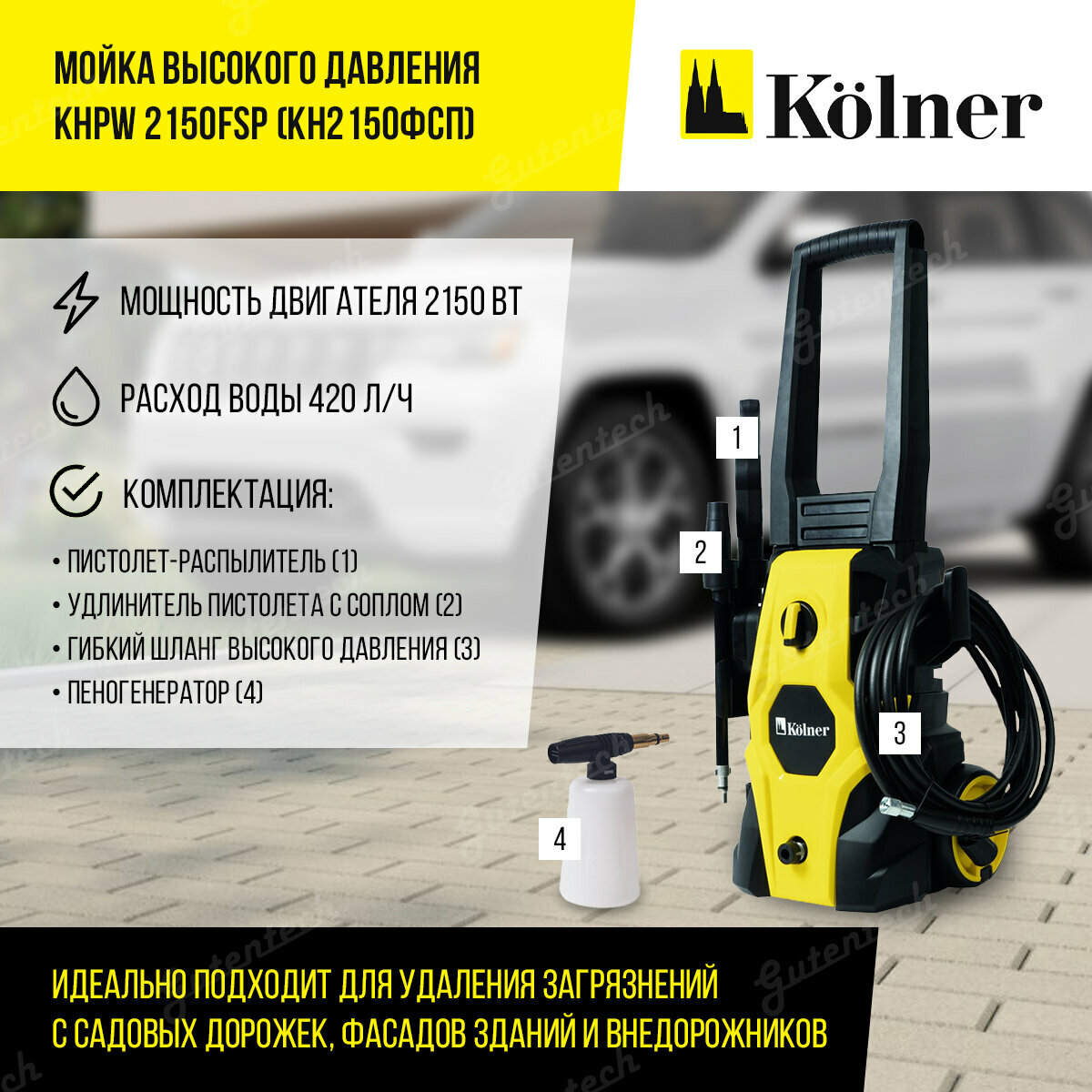 Мойка высокого давления KOLNER KHPW 2150FSP