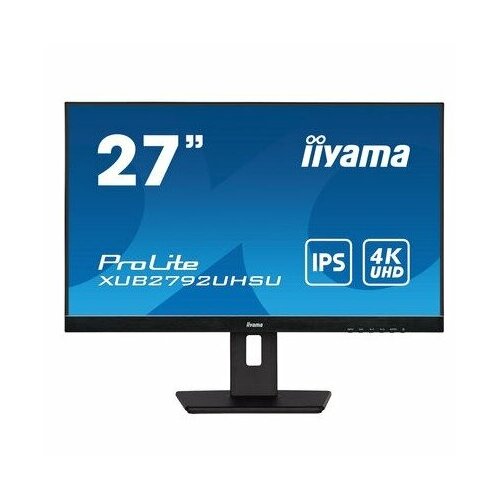 Монитор LCD IIYAMA 27 XUB2792UHSU-B5 IPS 3840x2160 60Hz 4ms 178/178 350cd 1000:1 10bit8bit+FRC DVI HDMI2.0 DisplayPort1.2 2xUSB3.0 2x2W Pivot VESA