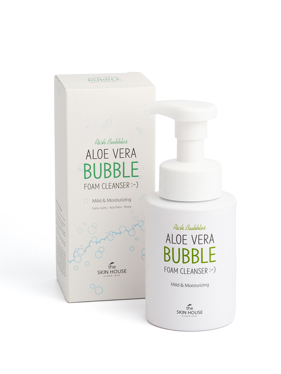 Пенка для умывания с экстрактом алоэ The Skin House Aloe Vera Bubble Foam Cleanser, 300мл - фото №13