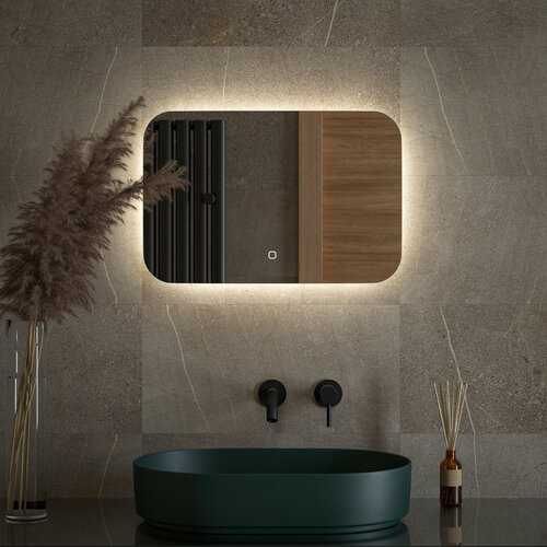 Зеркало с LED-подсветкой 60x40 см (Сенсорный выключатель) (Нейтральный белый свет) DEFESTO OPTI DF 2802SH