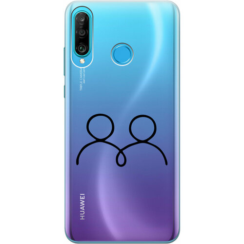 Силиконовый чехол на Honor 20 Lite, 20s, Huawei P30 Lite, Хуавей П30 Лайт, Хонор 20 Лайт, 20s с 3D принтом Couple Lines прозрачный силиконовый чехол на honor 20 lite 20s huawei p30 lite хуавей хонор 20 лайт silky touch premium с принтом couple lines w темно зеленый