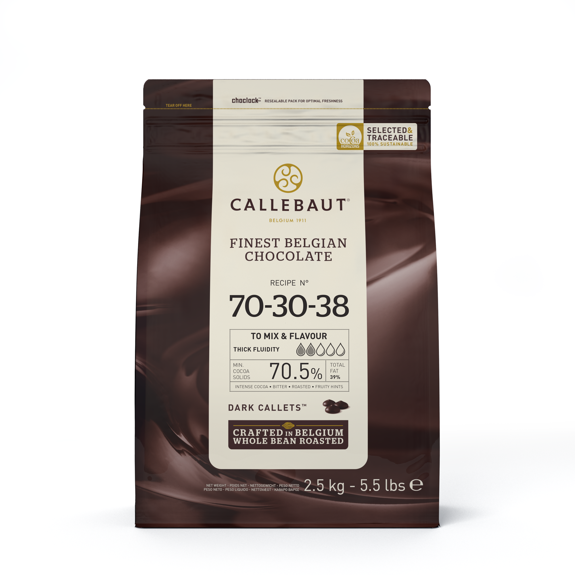 Горький шоколад Callebaut Recipe №70-30-38 (2,5 кг)