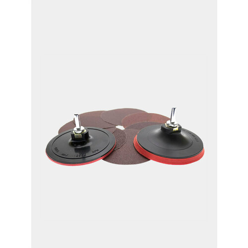 Насадка на УШМ опорная тарелка 125мм Круг абразивный шлифовальный на липучке уп10шт выбор Насадка тонкая 548₽