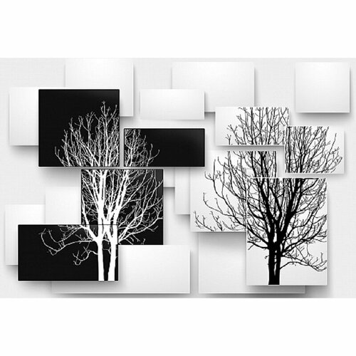 Панно декоративное DIVINO DECOR Ветви деревьев 4*2,7 м P-025 фотообои divino t 016 фактура живопись винил на флизелине 3 2 7 синий белый абстракция