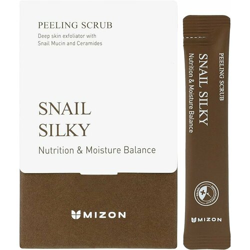 MIZON SNAIL SILKY PEELING SCRUB Пилинг-скраб с муцином улитки 40*5г