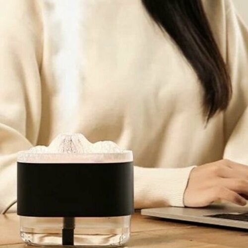 Увлажнитель воздуха ночник аромадиффузор в форме вулкана черный 139900₽