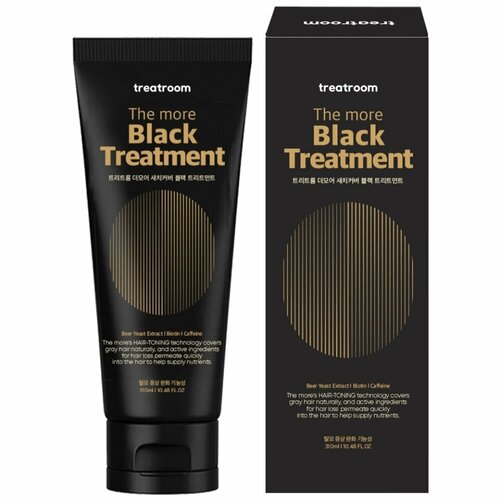 Treatroom The More Black Treatment Маска для волос против седины с с экстрактом пивных дрожжей, биотином и кофеином 310мл
