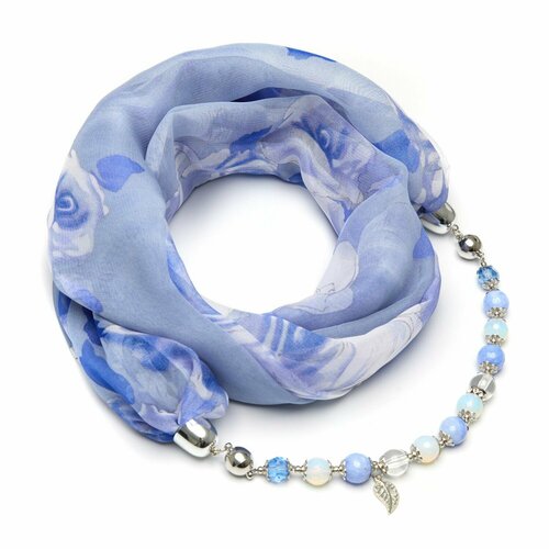 фото Платок foxtrot,80х80 см, голубой, белый