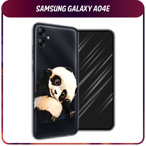 Силиконовый чехол на Samsung Galaxy A04e / Самсунг A04e Большеглазая панда, прозрачный силиконовый чехол на samsung galaxy a04e самсунг галакси а04е криминальное чтиво 1