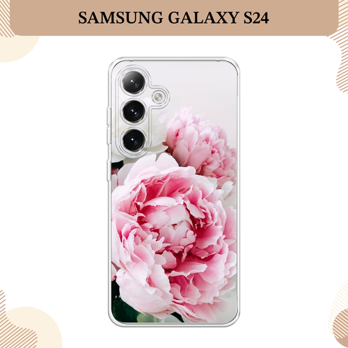 Силиконовый чехол Розовые и белые пионы на Samsung Galaxy S24 / Самсунг S24 чехол пластиковый samsung galaxy s20 розовые и белые пионы