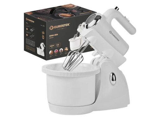 фото Миксер Eurostek EHM-364 мощность 350 Вт; 5 скоростей; вращающаяся чаша 2.5л.