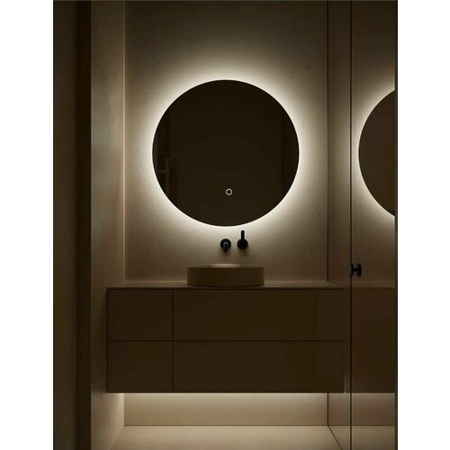 Зеркало круглое MN D140 для ванной с нейтральной LED-подсветкой