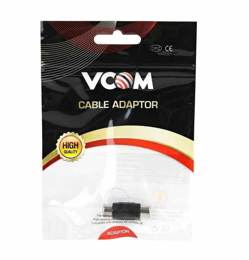 Переходник/адаптер VCOM RCA - RCA (VAD7849), 0.04 м, 1 шт., черный VCOM Telecom - фото №12