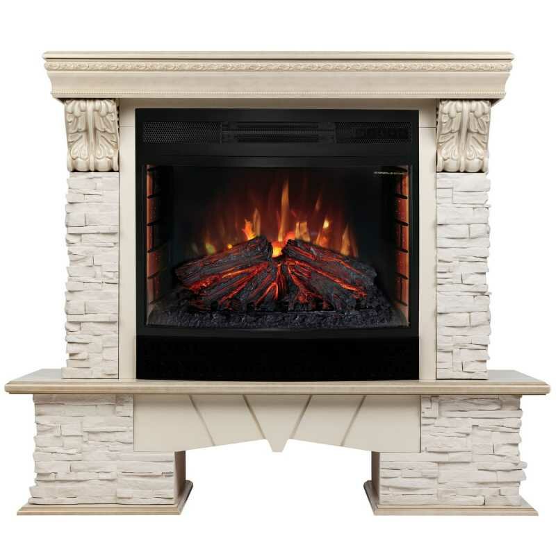 Электрический электрический камин       RealFlame Rockland Lux 25 + Firefield 25 S IR 1.5 кВт 120 см 102.5 см 41.2 см белый