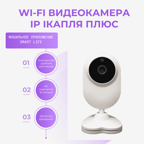 Видеокамера Wi-Fi компактная с ИК подсветкой iКапля Плюс 283000₽