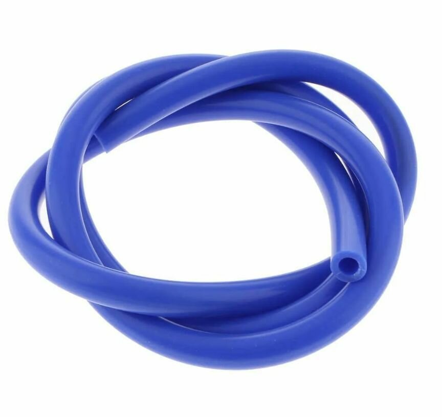 Топливный шланг (1 метр) силиконовый бензостойкий. Синий. (диаметр внут. 5 мм внешний 8 мм)