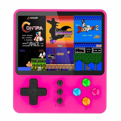 Портативная игровая консоль Anytrends GameBox K5 Plus 8bit (Розовая) (500 игр Nintendo, экран 3,0 дюйма, AV-кабель для телевизора)