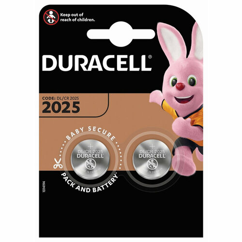 Батарейки DURACELL CR2025-2BL литий, блистер/2шт