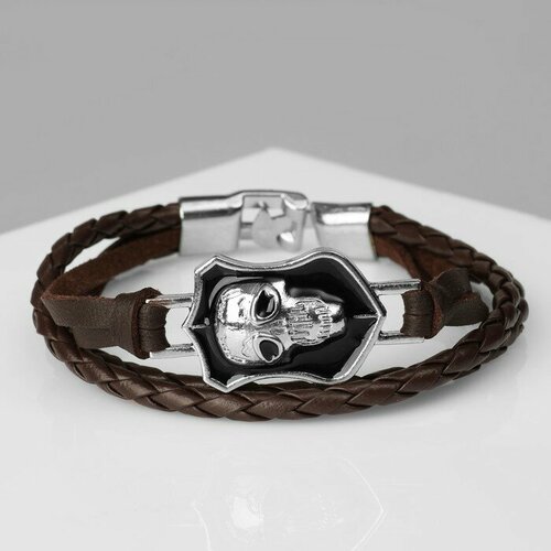 фото Браслет queen fair, металл, эмаль, размер 21.5 см, коричневый