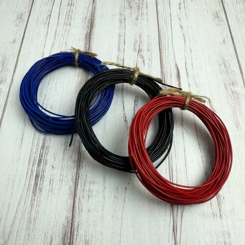 Набор проводов монтажных НВ-4 (600 В) 1 х 0,12 мм2 черный, синий, красный 150 метров