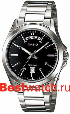 Наручные часы CASIO Collection MTP-1370D-1A1, серебряный, черный
