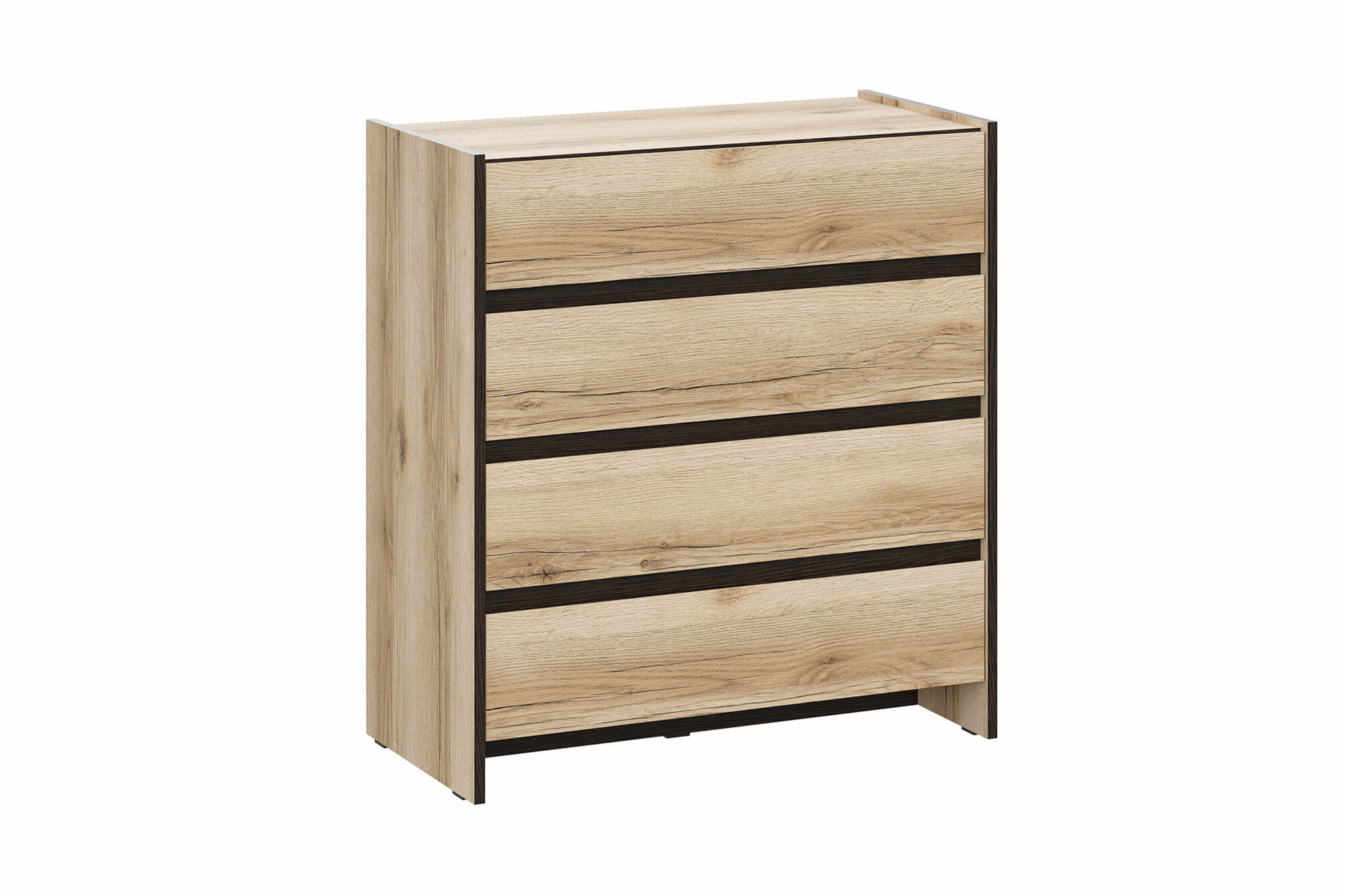 фото Комод SV Мебель Прага с 4-мя ящиками дуб делано / дуб венге 70.8x33x83.2 см