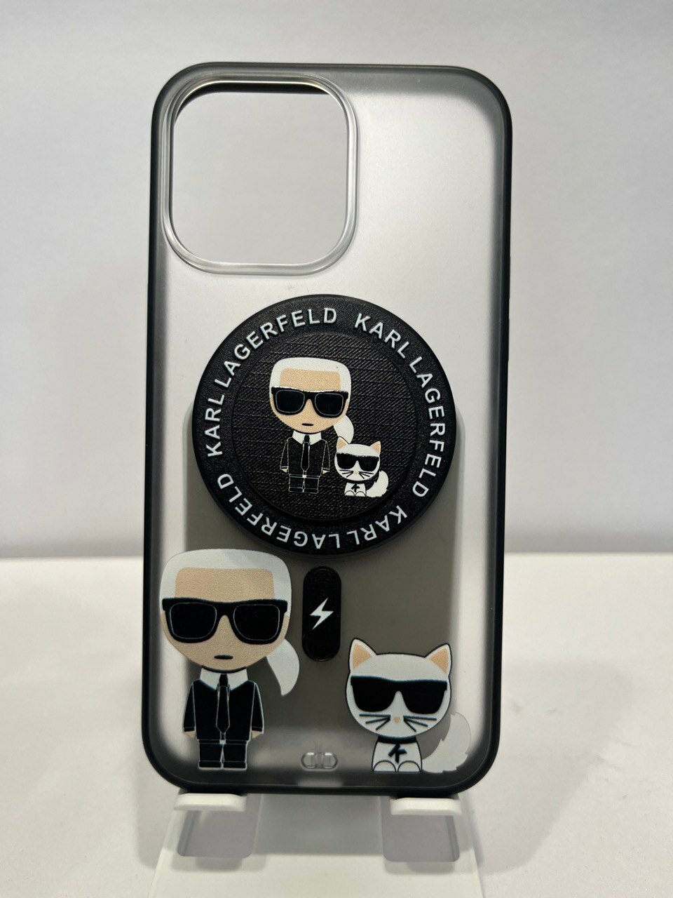 Чехол-накладка Karl Lagerfeld / Карл Лагерфилд с PopSocket MagSafe для iPhone 12/12 Pro