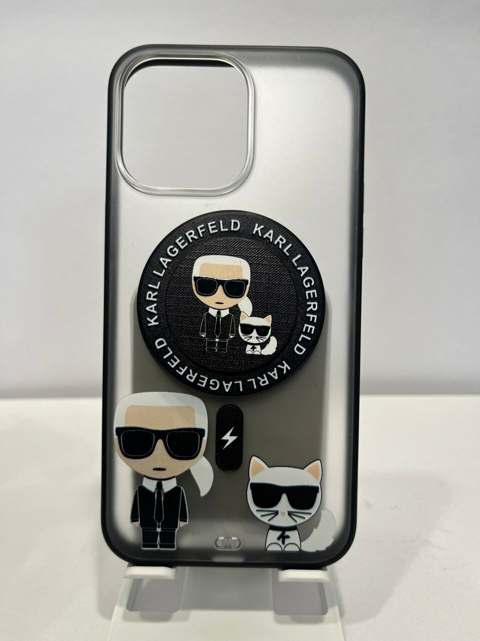 Чехол-Накладка Карл Лагерфилд / Karl lagerfeld с PopSocket и MagSafe для Iphone 11