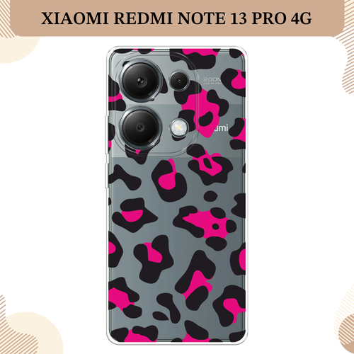 Силиконовый чехол Pink cow spots на Xiaomi Redmi Note 13 Pro 4G/Poco M6 Pro 4G / Сяоми Редми Нот 13 Про 4G/Поко М6 Про 4G, прозрачный
