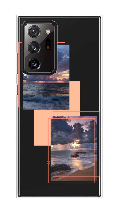 Силиконовый чехол на Samsung Galaxy Note 20 Ultra / Самсунг Галакси Ноте 20 Ультра "Sky collage", прозрачный