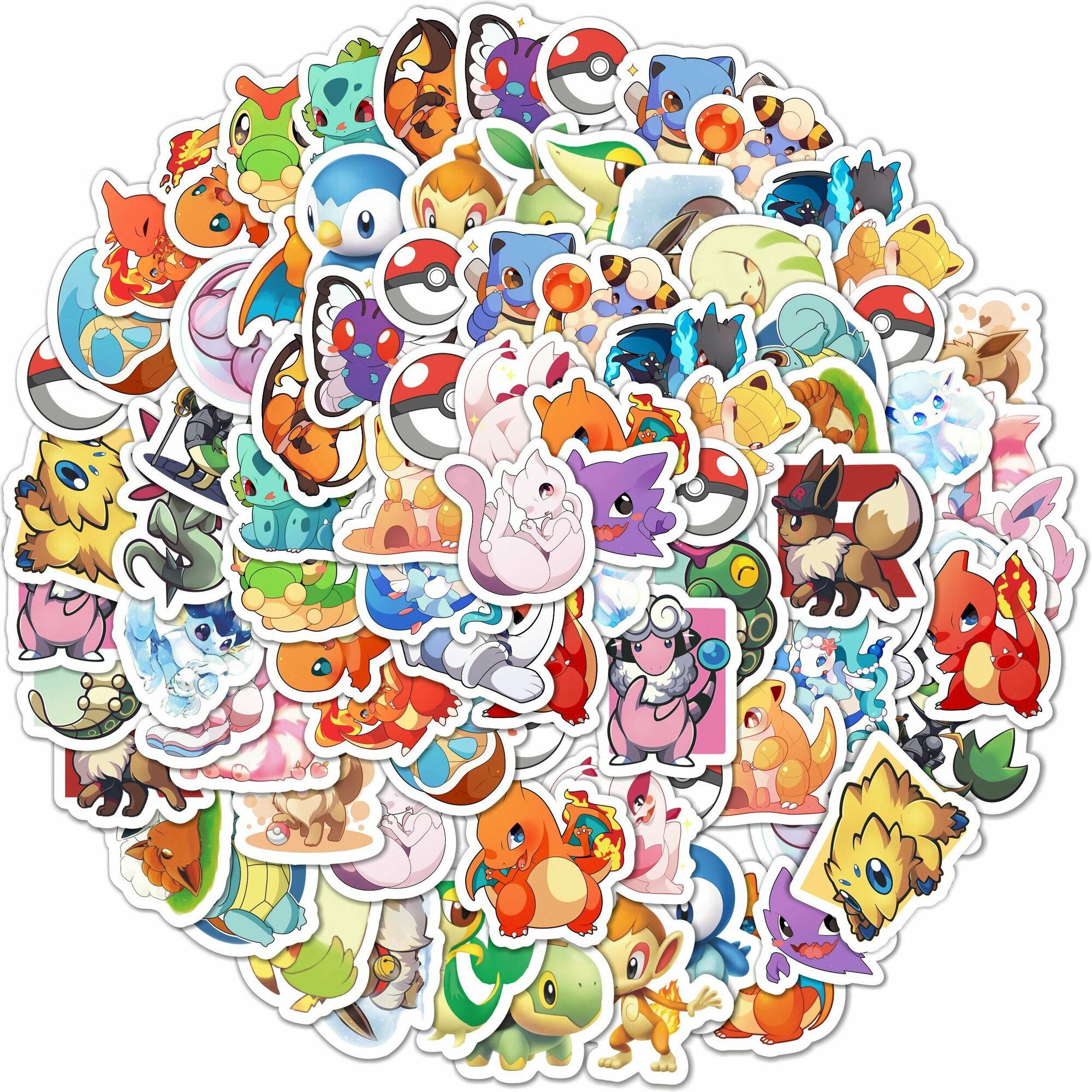 Набор наклеек "Pokemon №1", 9 листов формата А6.