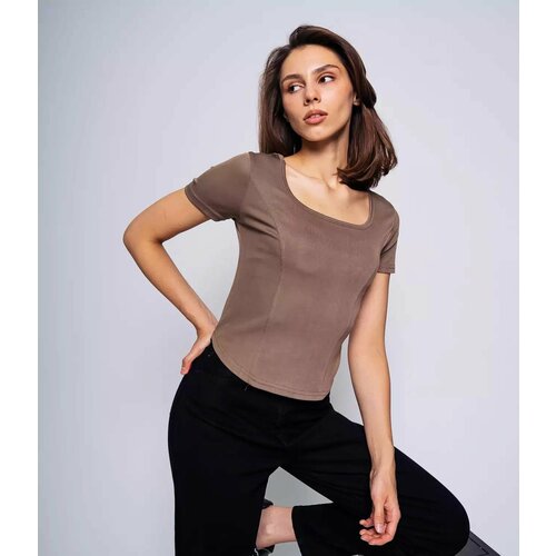 фото Футболка dommod, размер 42-46, коричневый