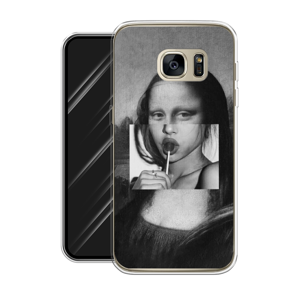 Силиконовый чехол на Samsung Galaxy S7 edge / Самсунг Галакси S7 edge "Mona Lisa sucking lollipop"