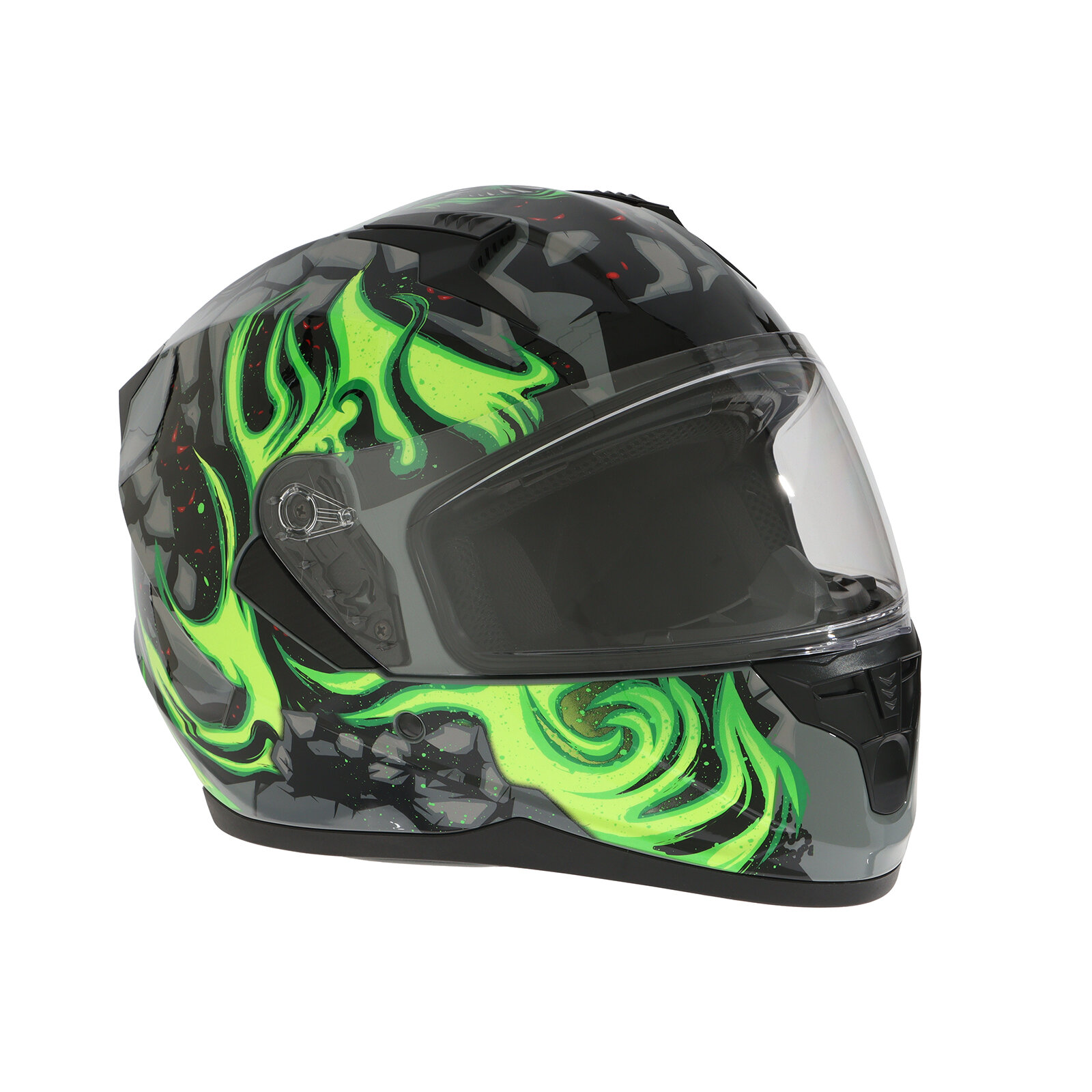 Шлем интеграл с двумя визорами, размер M, модель BLD-M67E, черно-зеленый 9845764