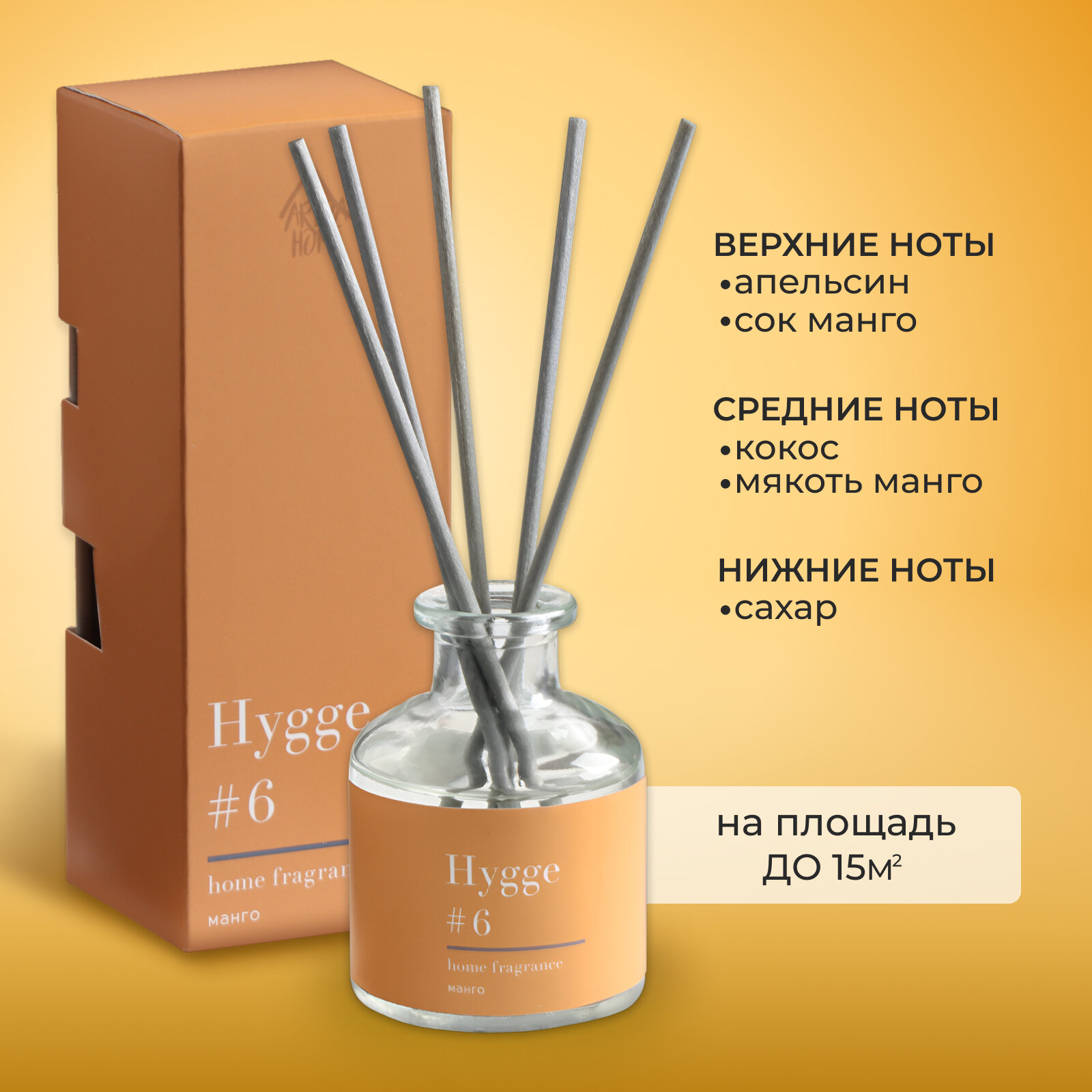 Диффузор ароматический "Hygge", 50 мл, манго 7728671