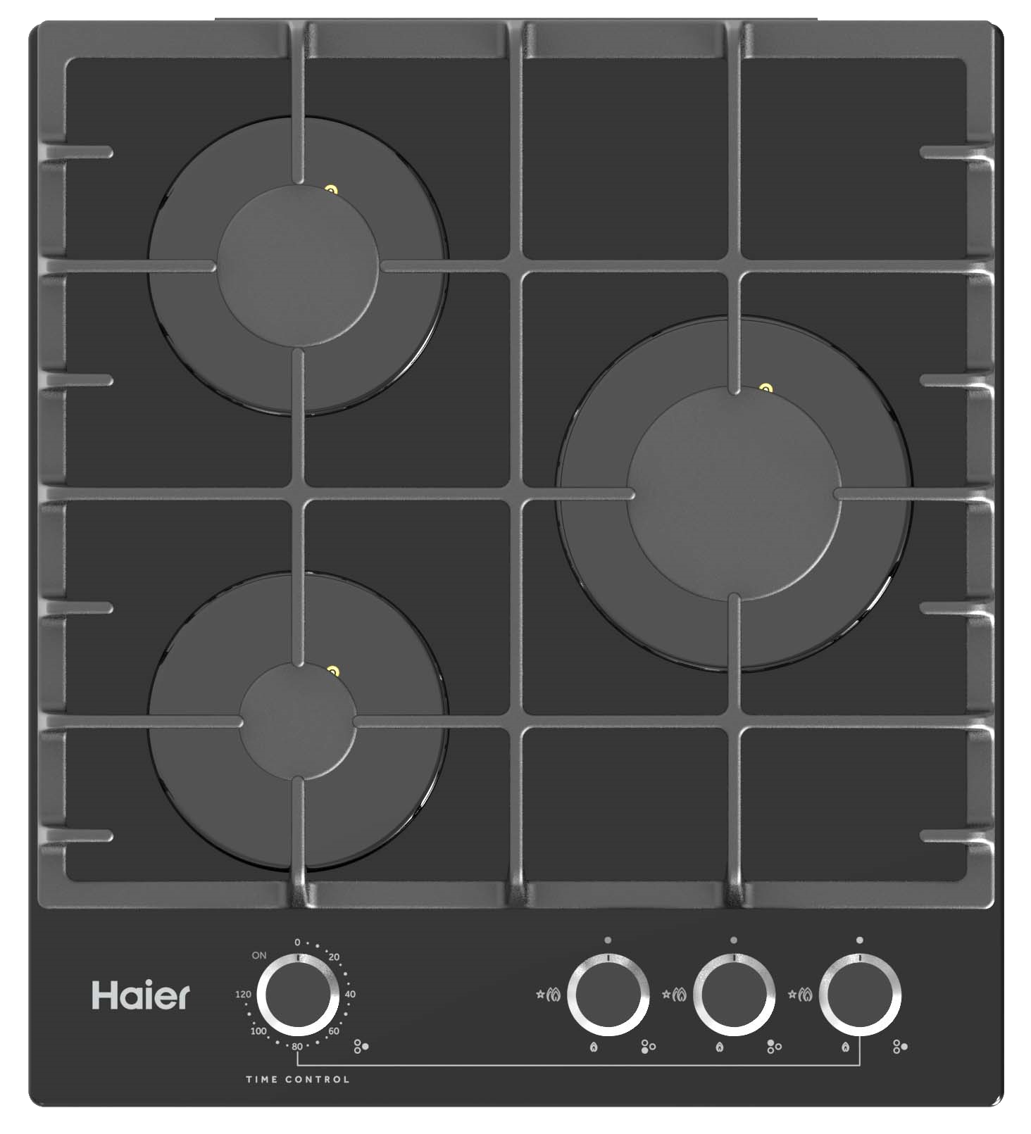 Встраиваемая газовая поверхность Haier HHX-G53CNMB, черный
