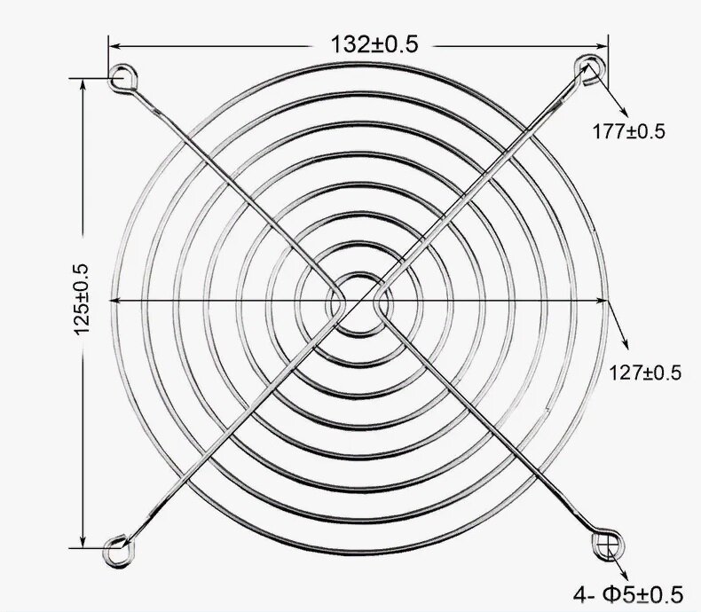 Решетка 140x140 мм. для вентилятора ExeGate EG-140MR ( 5 шт. ) — фото 1