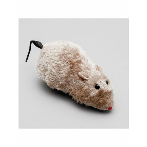 Мышь заводная меховая, 12 см, серая homecat игрушка для кошек мышь заводная 7х15 см