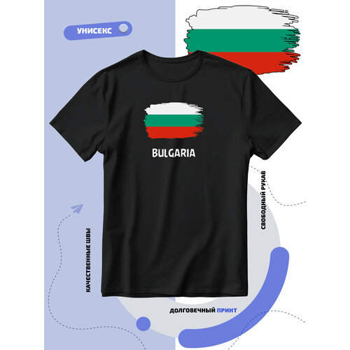 Футболка SMAIL-P с флагом Болгарии-Bulgaria, размер 5XL, черный