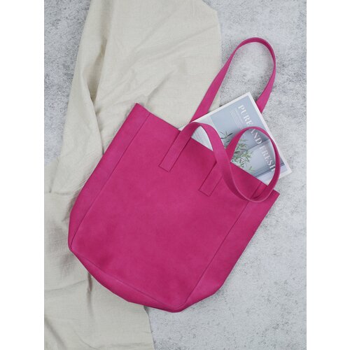 фото Сумка шоппер shopkor, фактура бархатистая, фуксия, розовый ип родионова ирина алексеевна
