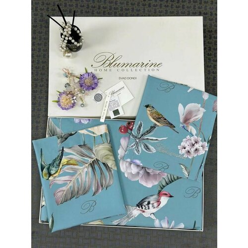 Комплект постельного белья в подарочной упаковке Blumarine, Мако-сатин, Длинноволокнистый сатин, Евро, наволочки 50x70